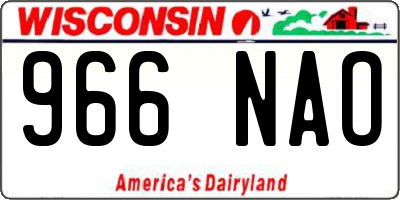 WI license plate 966NAO