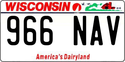 WI license plate 966NAV