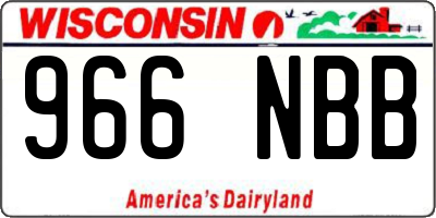 WI license plate 966NBB
