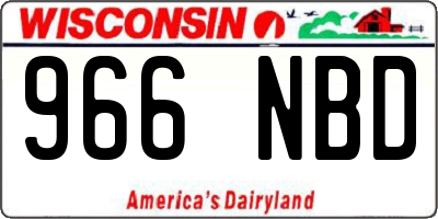 WI license plate 966NBD
