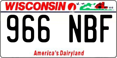 WI license plate 966NBF