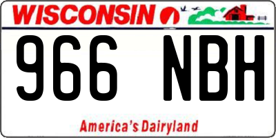 WI license plate 966NBH