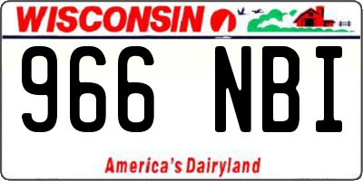 WI license plate 966NBI