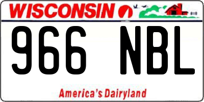 WI license plate 966NBL