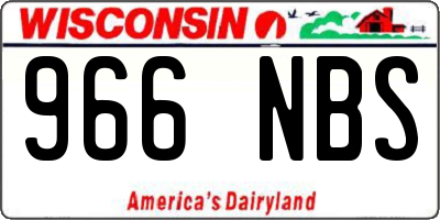 WI license plate 966NBS