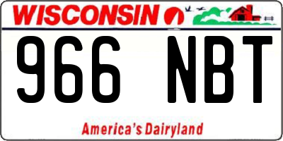 WI license plate 966NBT