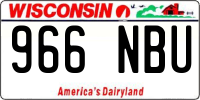 WI license plate 966NBU