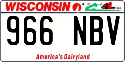 WI license plate 966NBV