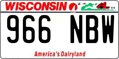 WI license plate 966NBW