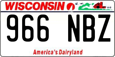 WI license plate 966NBZ
