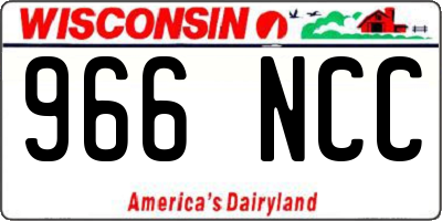 WI license plate 966NCC
