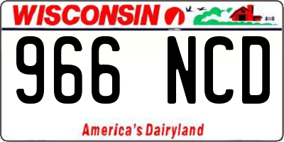 WI license plate 966NCD