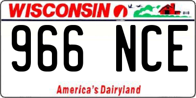 WI license plate 966NCE