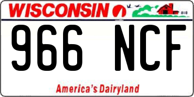 WI license plate 966NCF