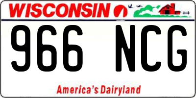WI license plate 966NCG