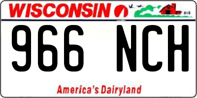 WI license plate 966NCH