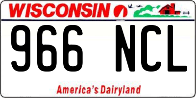 WI license plate 966NCL