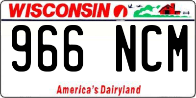 WI license plate 966NCM