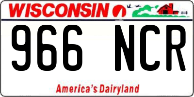 WI license plate 966NCR