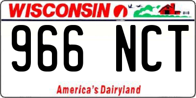 WI license plate 966NCT