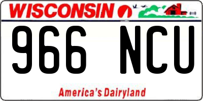 WI license plate 966NCU