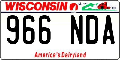 WI license plate 966NDA