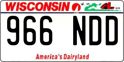 WI license plate 966NDD