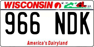 WI license plate 966NDK