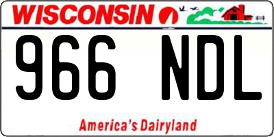 WI license plate 966NDL