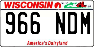 WI license plate 966NDM