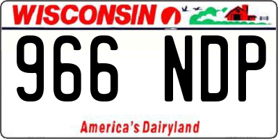WI license plate 966NDP