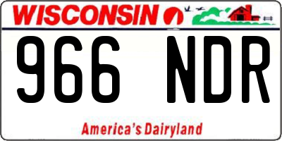 WI license plate 966NDR