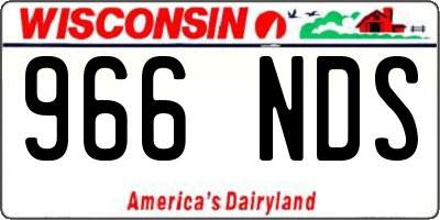 WI license plate 966NDS