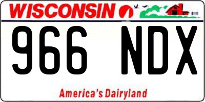 WI license plate 966NDX