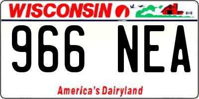 WI license plate 966NEA