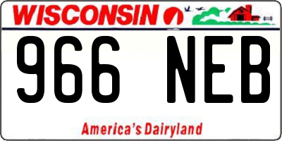 WI license plate 966NEB