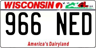 WI license plate 966NED