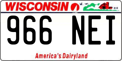 WI license plate 966NEI
