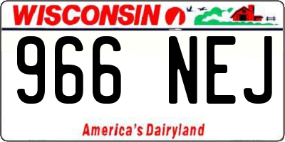 WI license plate 966NEJ