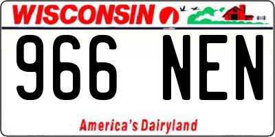 WI license plate 966NEN