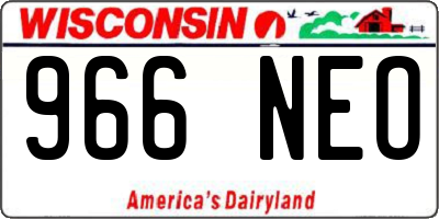 WI license plate 966NEO