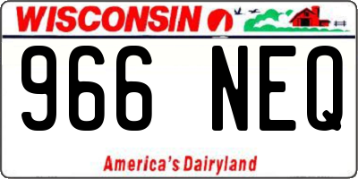WI license plate 966NEQ