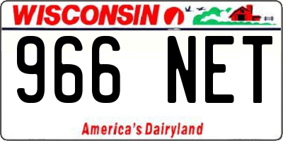 WI license plate 966NET