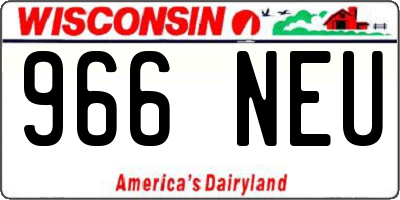 WI license plate 966NEU