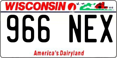 WI license plate 966NEX