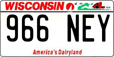 WI license plate 966NEY