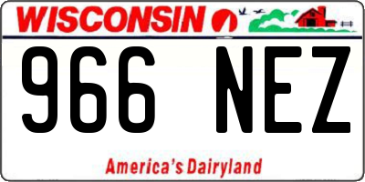 WI license plate 966NEZ