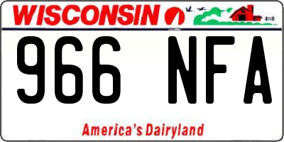 WI license plate 966NFA