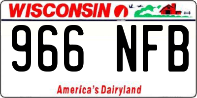 WI license plate 966NFB