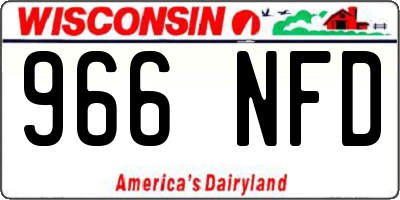 WI license plate 966NFD